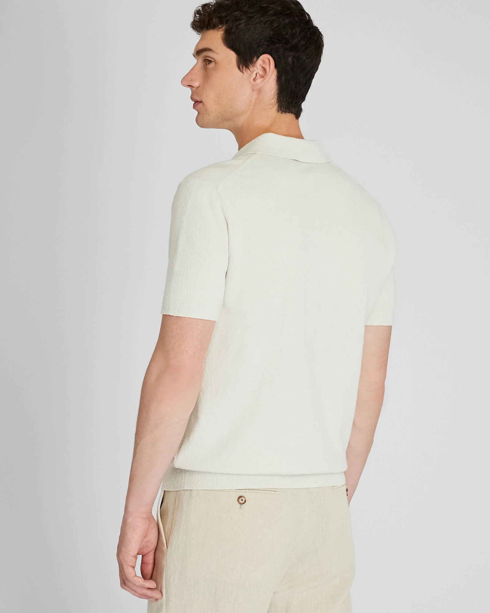 Short Sleeve Bouclé Polo - Image 3