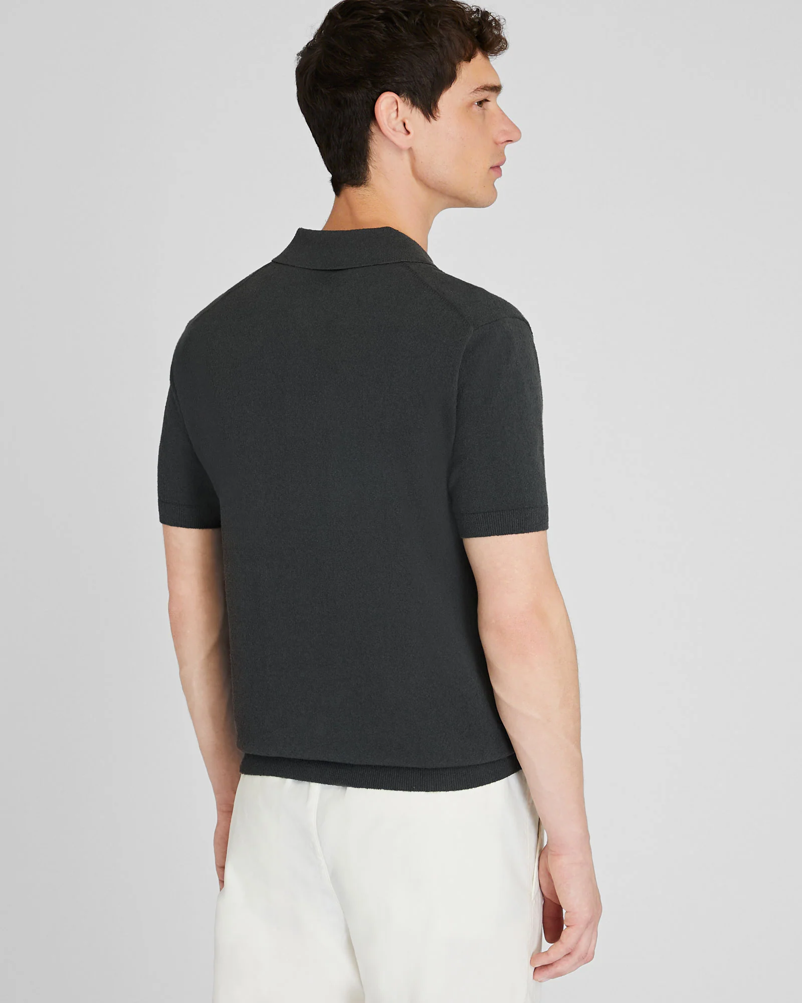 Short Sleeve Bouclé Polo - Image 3