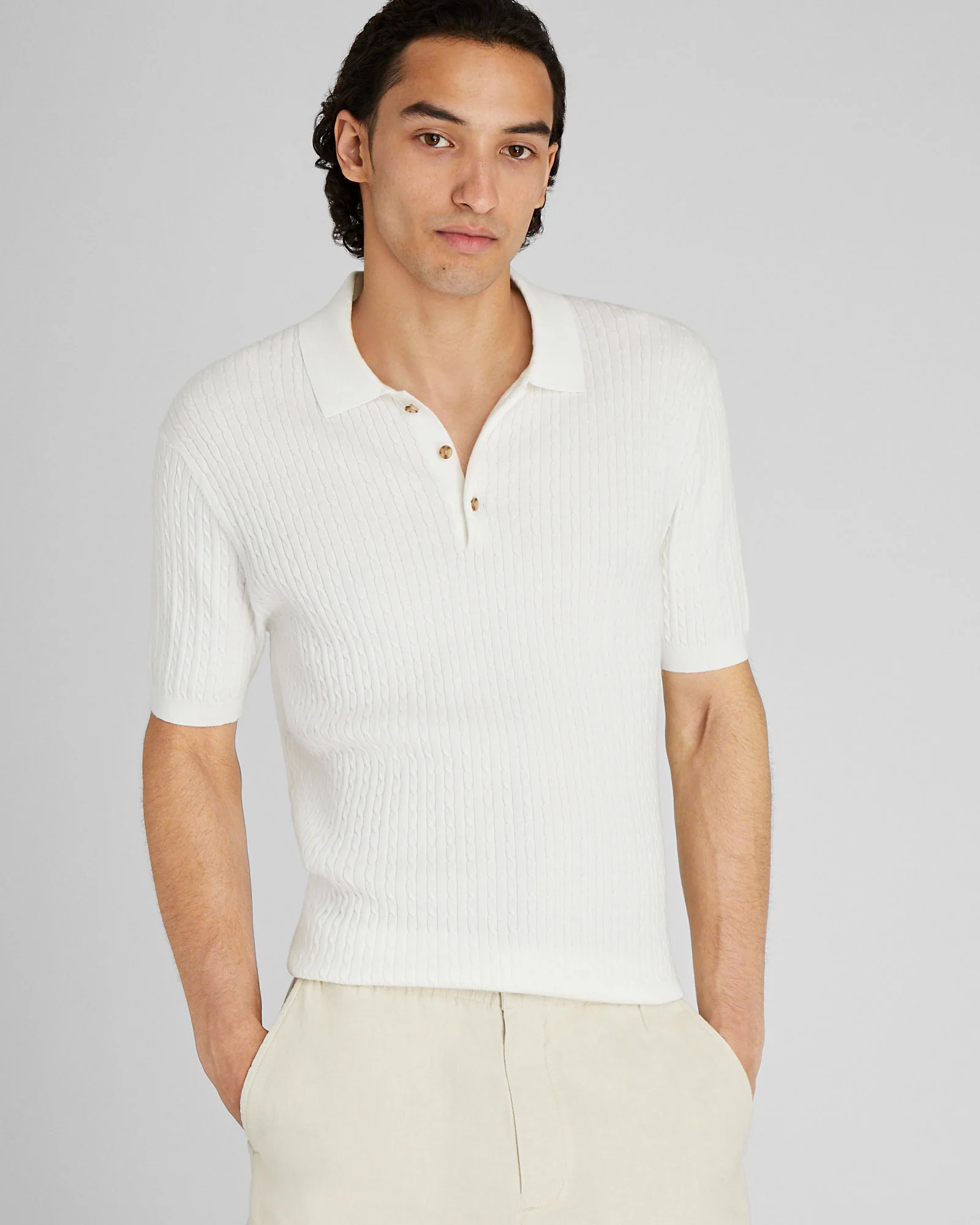 Short-Sleeve Cable Polo - Image 6
