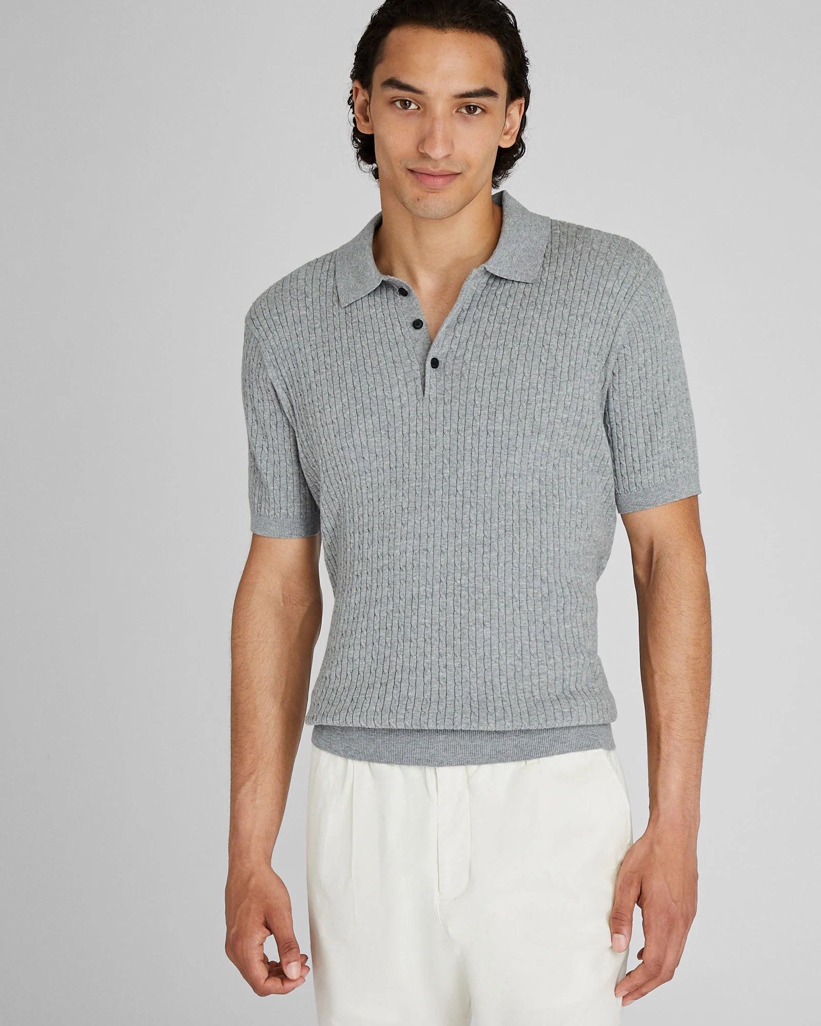Short-Sleeve Cable Polo - Image 6
