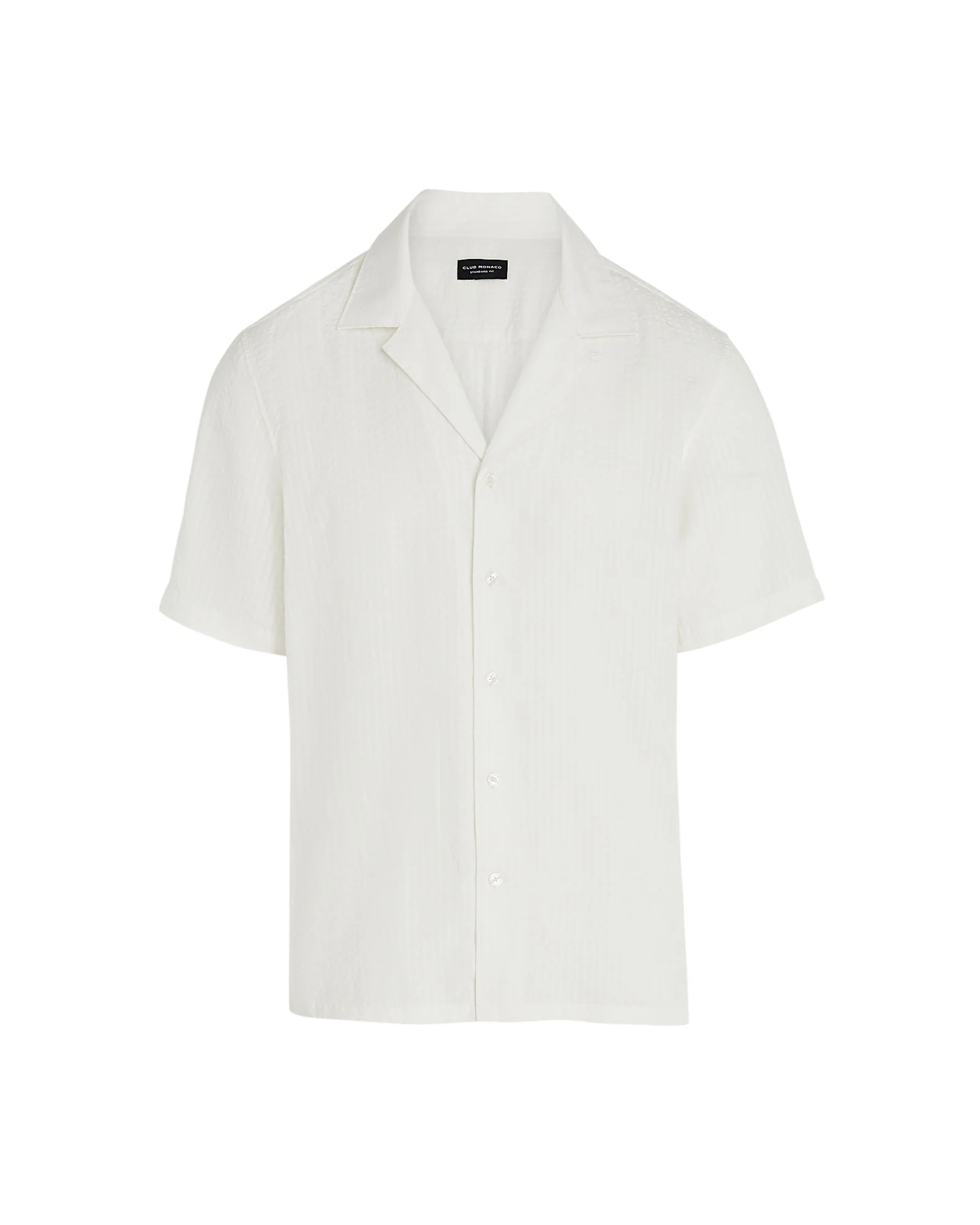 Short Sleeve Camp Collar Seersucker Shirt - Image 5