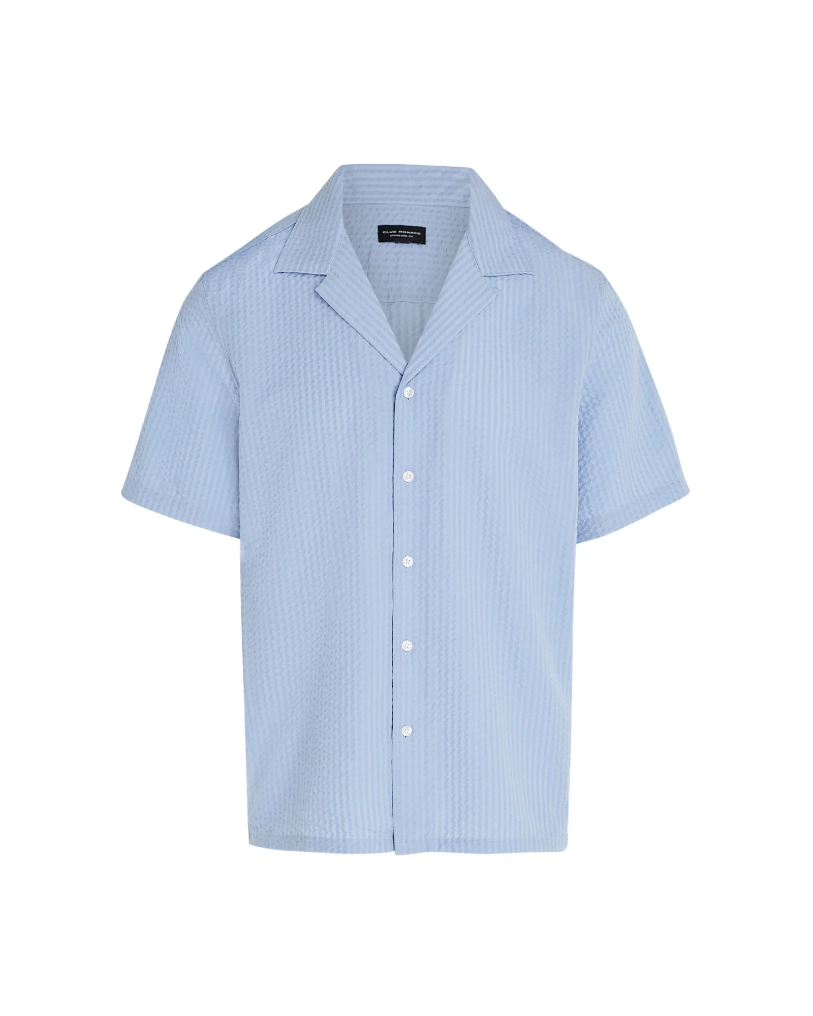 Short Sleeve Camp Collar Seersucker Shirt - Image 4